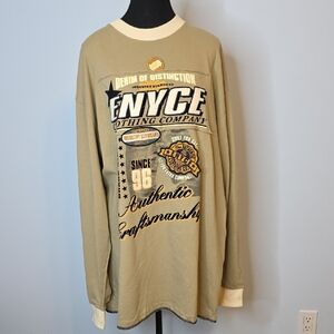Enyce Men's Light Brown Graphic Long Sleeve Shirt